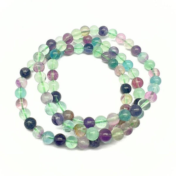 Fluorite, bracelet with round beads