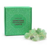 Green Calcite - enchanting crystal light, string with LED