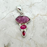 Tourmaline, pink - three stones in gold