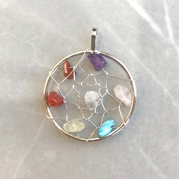 Dream catcher, pendant with several stones