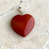 Red jasper, crystal heart pendant
