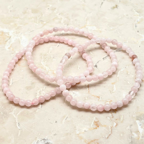 Rose quartz, bracelet 4mm