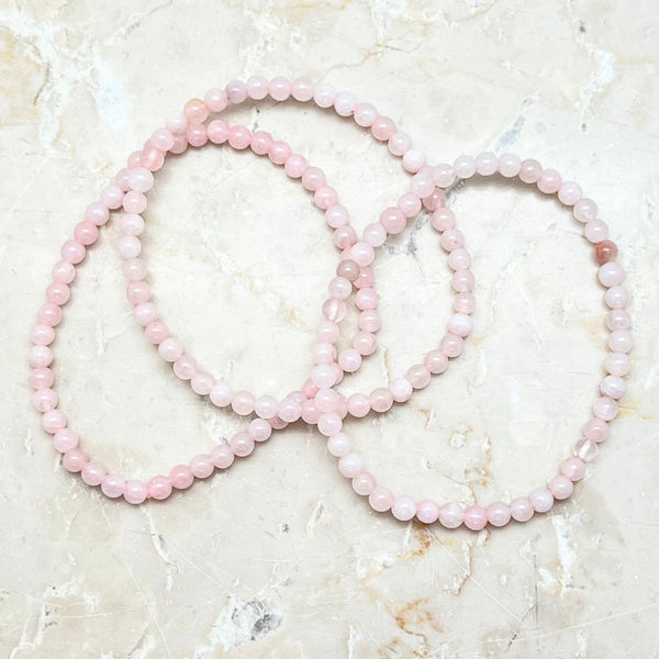 Rose quartz, bracelet 4mm