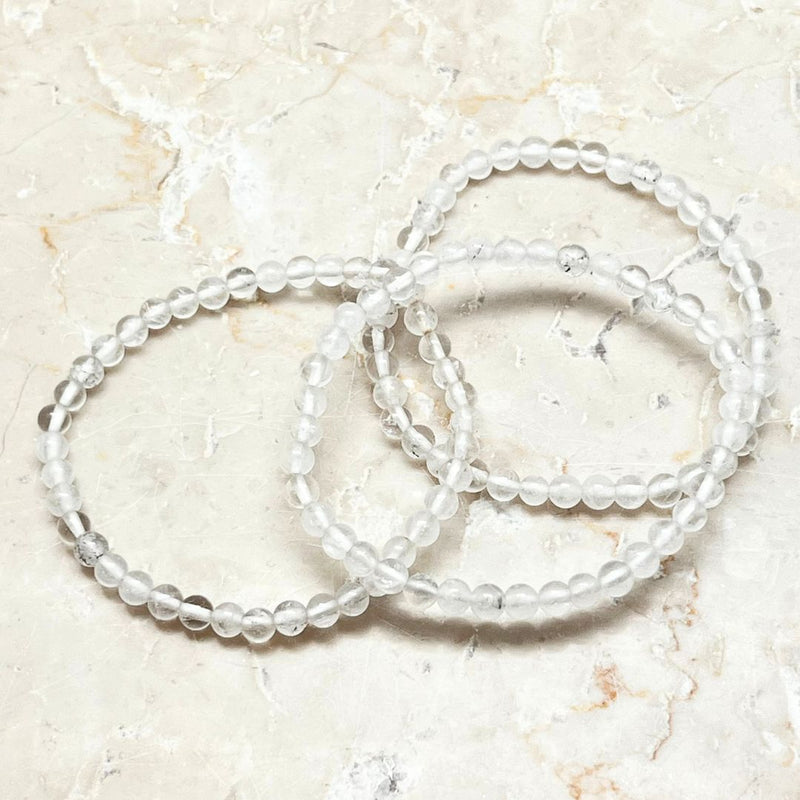 Rock crystal, bracelet 4mm
