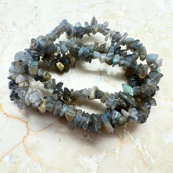 Amazonite, chip bracelet on elastic thread