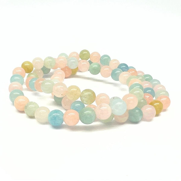 Akvamarin och morganit, armband 6 mm