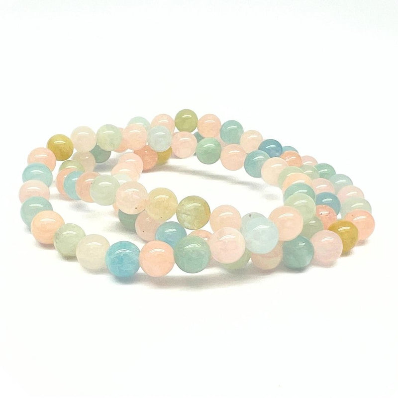 Akvamarin och morganit, armband 6 mm