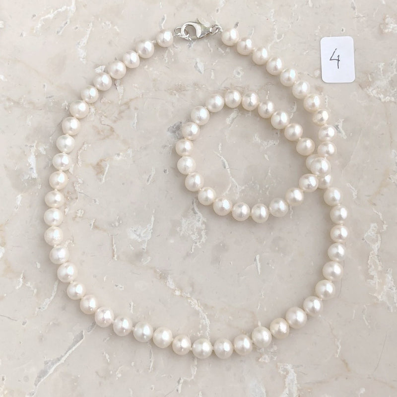Freshwater pearl necklace white no. 4