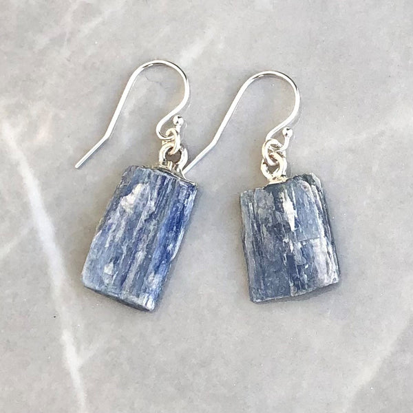 Kyanite raw lace earring on hook