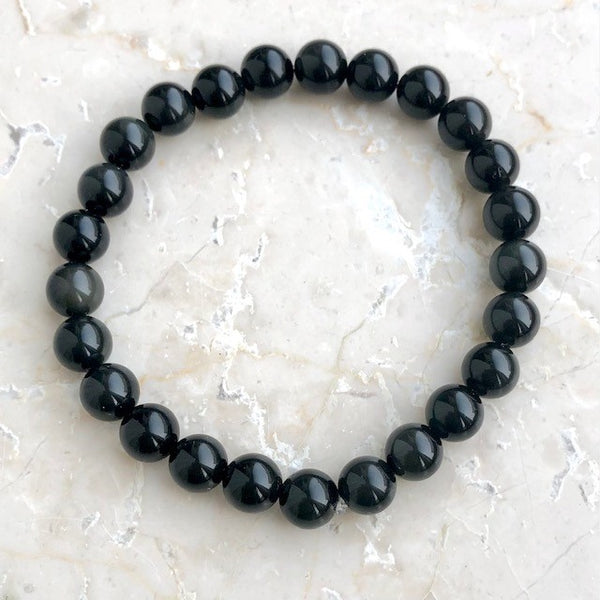 Musta obsidiaani pyöreä 8 mm