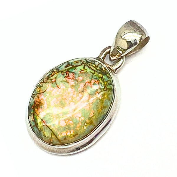 Opal larger stone in sterling silver pendant