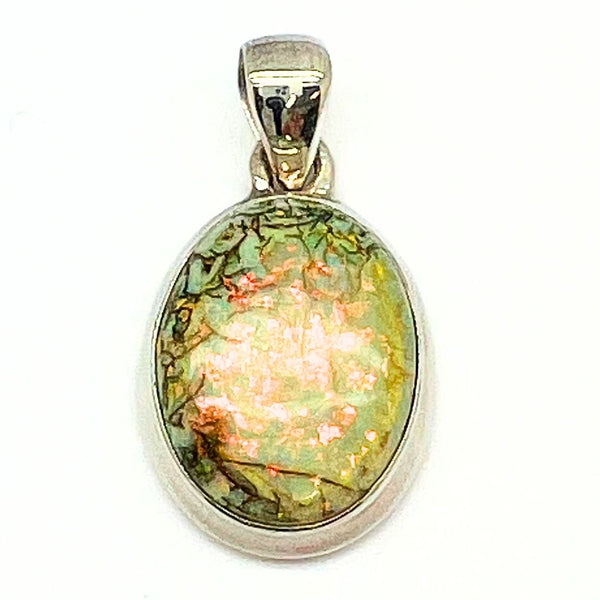 Opal larger stone in sterling silver pendant