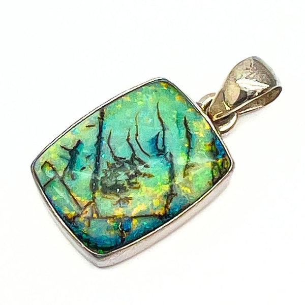 Opal larger stone in sterling silver pendant
