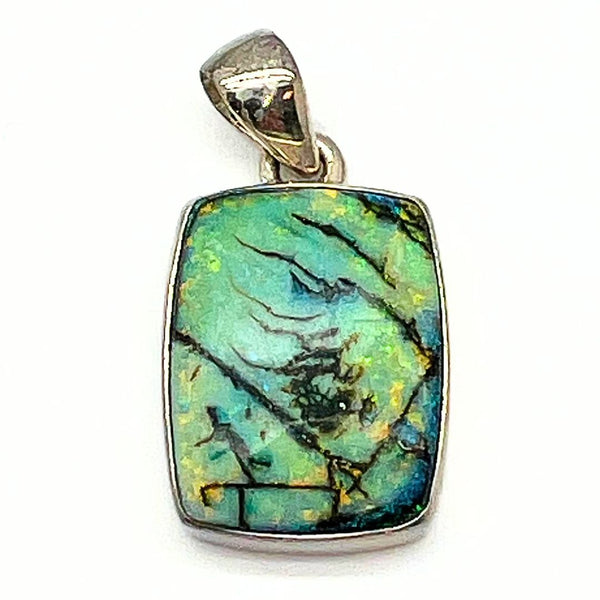 Opal larger stone in sterling silver pendant