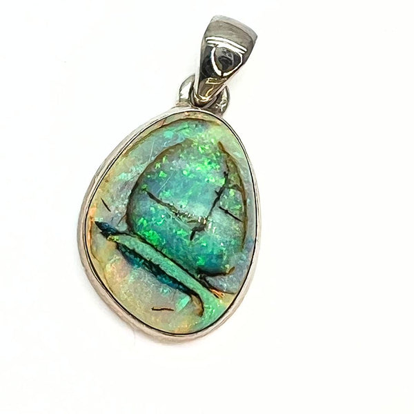 Opal larger stone sterling silver pendant