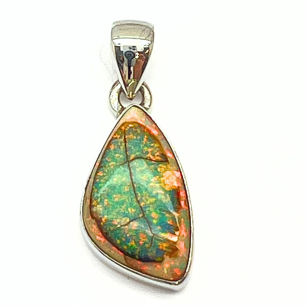 Opal larger stone in sterling silver pendant