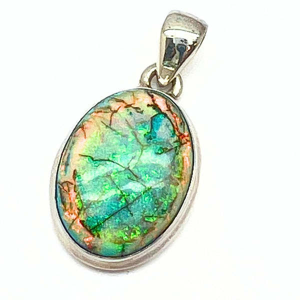 Opal larger stone in sterling silver pendant