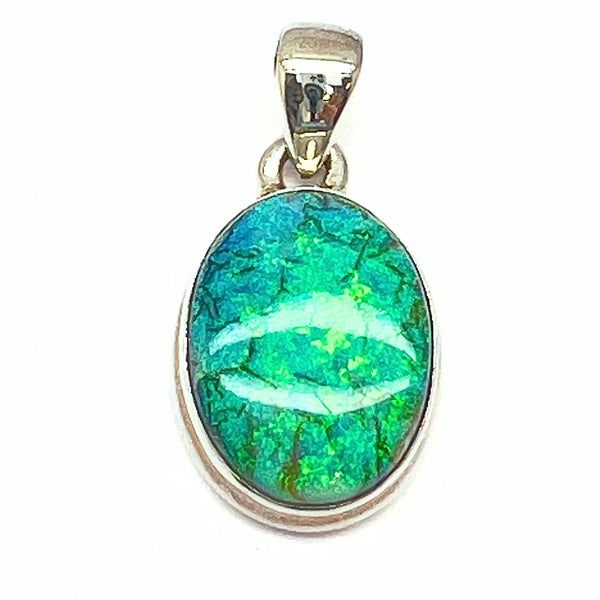 Opal larger stone in sterling silver pendant