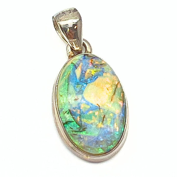 Opal larger stone in sterling silver pendant