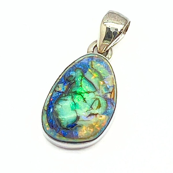 Opal larger stone in sterling silver pendant