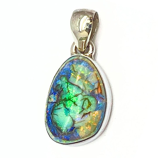 Opal larger stone in sterling silver pendant