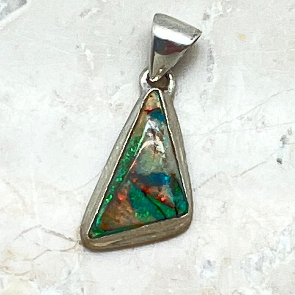 Opal larger stone sterling silver pendant