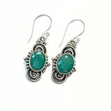 Emerald gold plated silver round facet drop