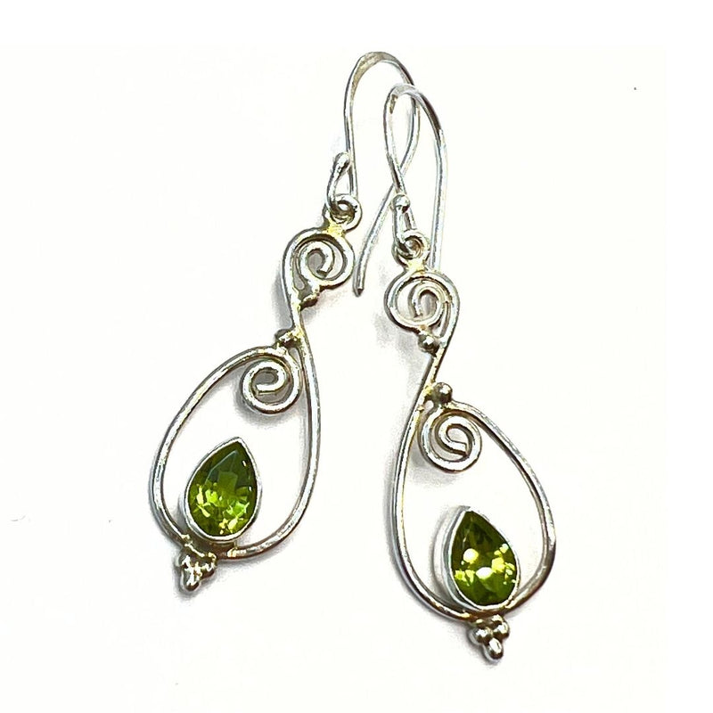 Peridot faceted drop filigree