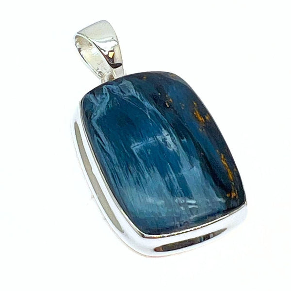 Rainbow moonstone, drop-shaped silver pendant
