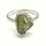 Moldavite, raw set in a silver pendant