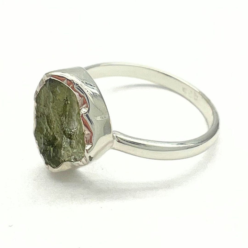 Moldavite, raw set in a silver pendant