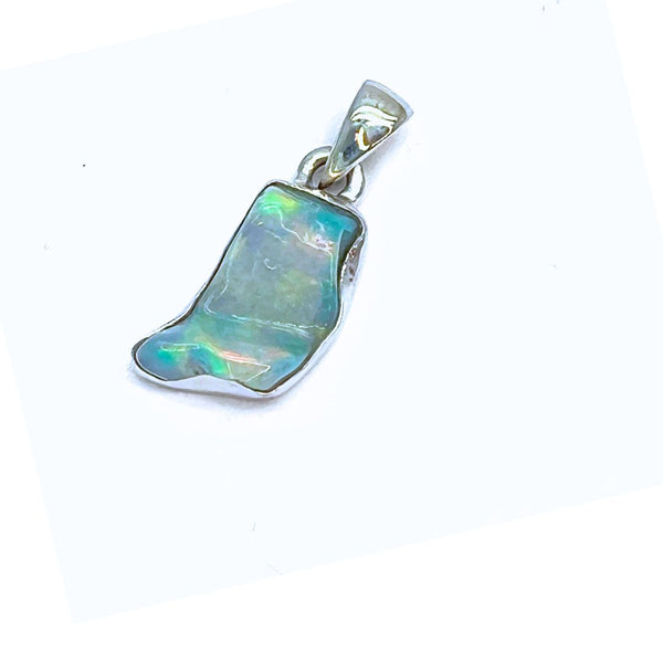Opal larger stone in sterling silver pendant