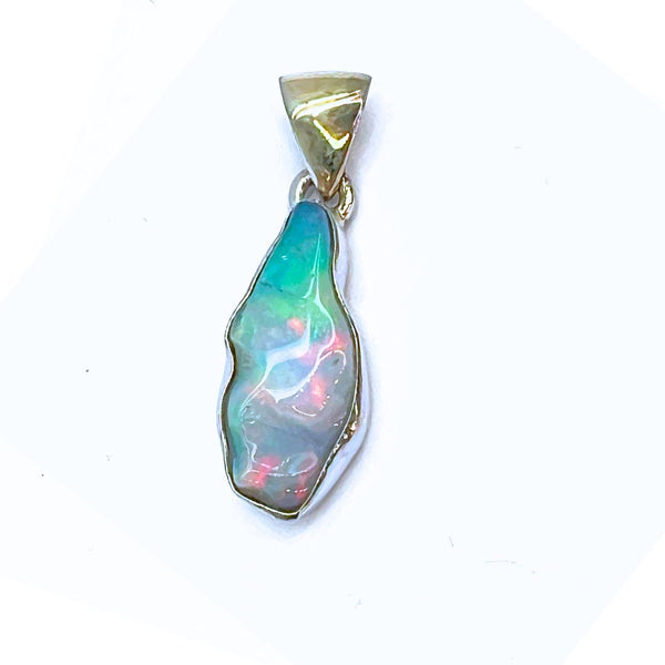 Opal larger stone in sterling silver pendant