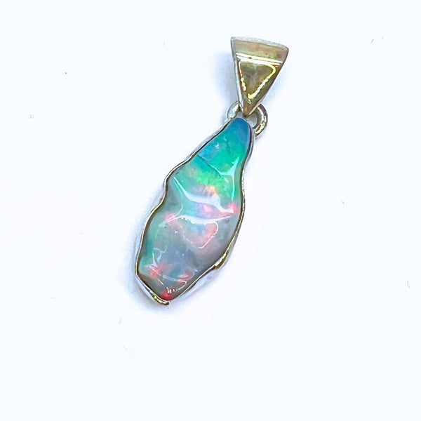 Opal larger stone in sterling silver pendant