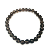 Smoky quartz, bracelet with round 6 beads