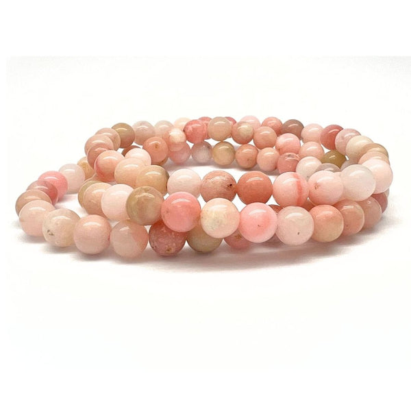 Opal, pink bracelet round 6 mm