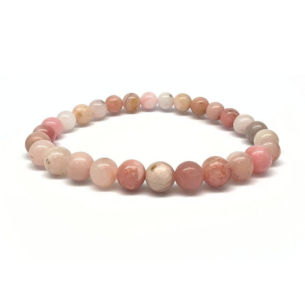 Opal, pink bracelet round 6 mm