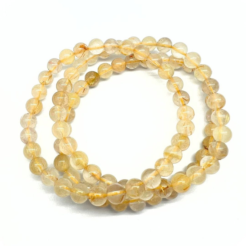 Rutilkvarts guld rutiler, armband 6 mm
