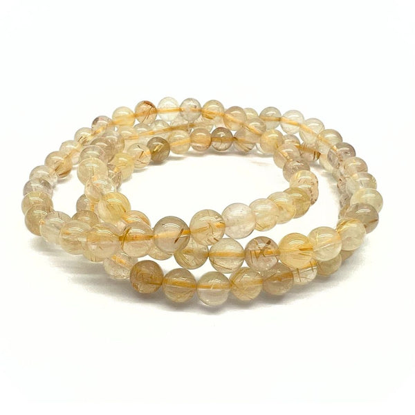 Rutilkvarts guld rutiler, armband 6 mm