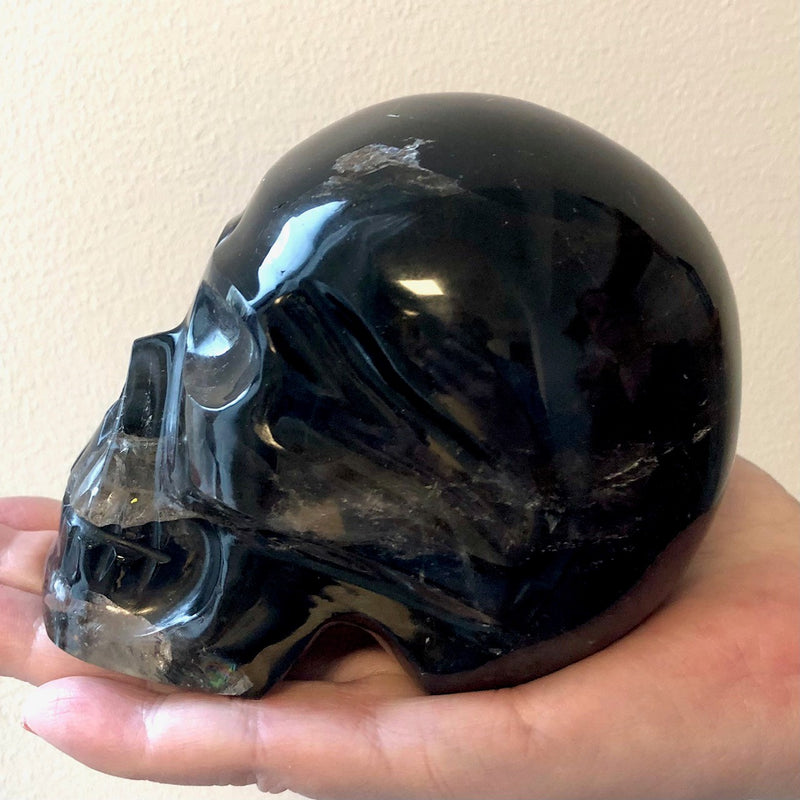 Smoky quartz crystal skull XL 1044g