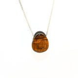Tiger eye necklace with silver or gold-plated chain