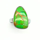 Turquoise round stone in sterling silver