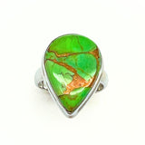 Turquoise round stone in sterling silver