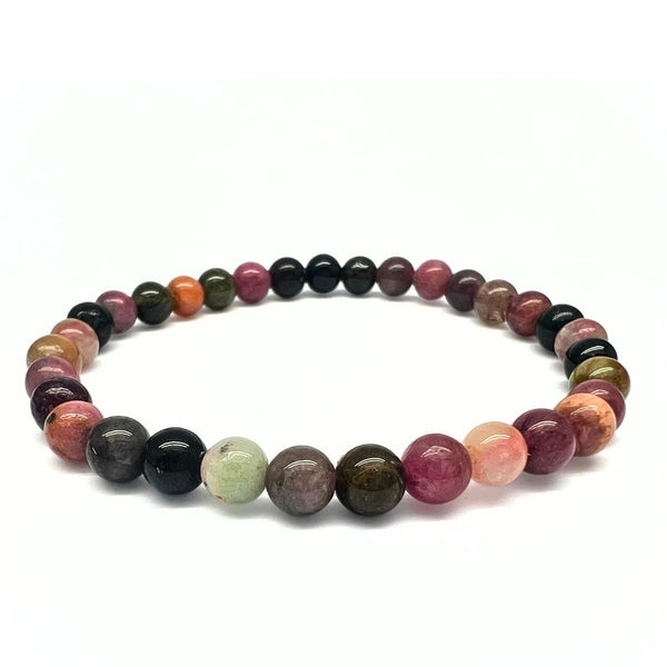 Turmalin mix, armband runda pärlor 6 mm
