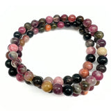 Turmalin mix, armband runda pärlor 6 mm