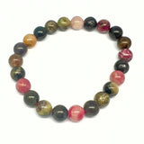 Turmalin mix, armband runda pärlor 8 mm