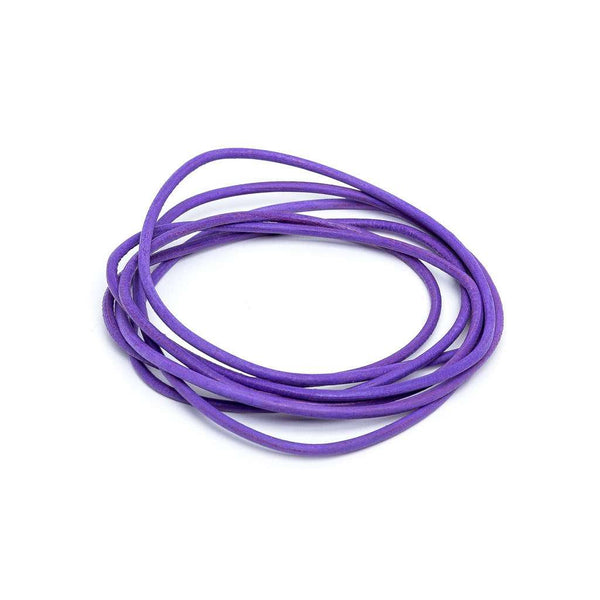 Leather strap, light purple 1 m 1.3 mm thick