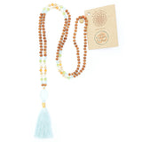 Aquamarine, Ocean Wave Rudraksha Mala