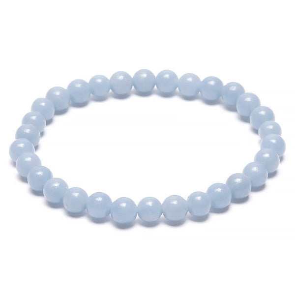 Angelite, bracelet round 6 mm beads