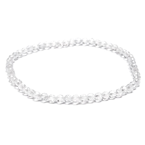 Bergkristall, fasettslipat armband 3 mm